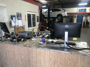 A car inside a garage