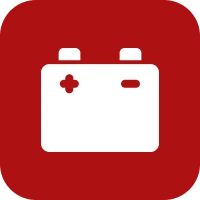 Car battery graphic, minimal design